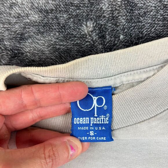 Vtg 90's Ocean Pacific Surf T-Shirt Single Stitch Gray Multicolor Men's S *Read - Picture 9 of 16